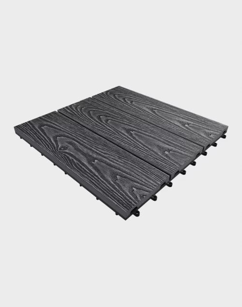 Composite deck tiles ezclip natural slate grey