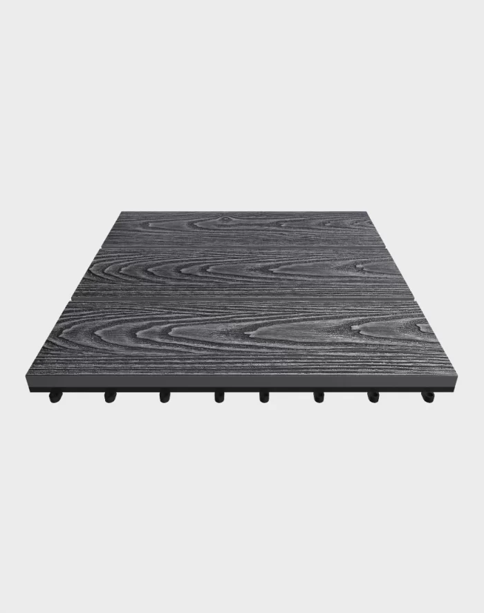Composite deck tiles ezclip natural slate grey