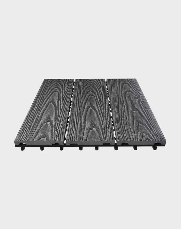 Composite deck tiles ezclip natural slate grey