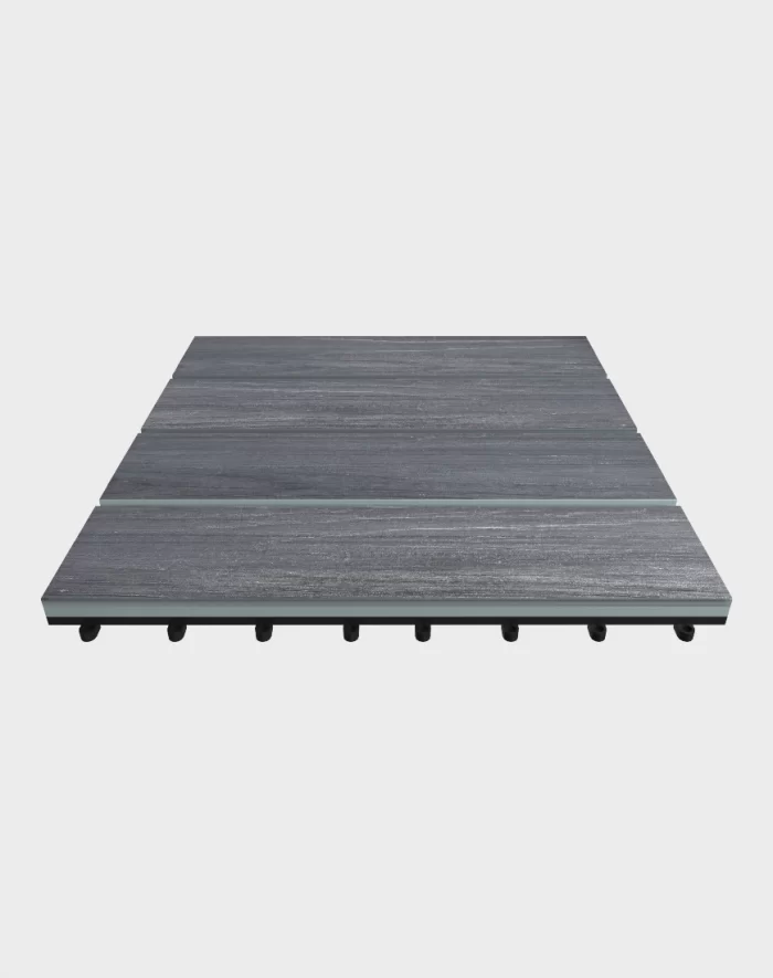 Composite deck tiles ezclip elite moon grey