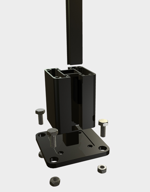 Post-Channel-74''-Black-Premium-fence-installation