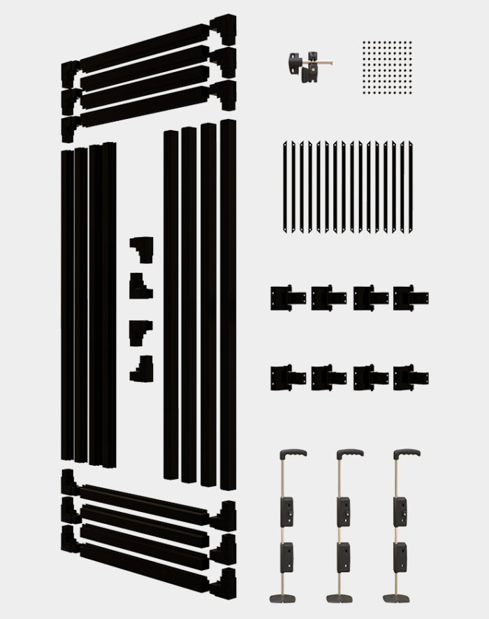Double-folding-gate-parts-3D-view