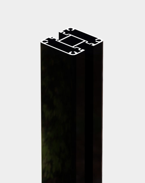 Line-post-black-chrome-for fencing aluminum structure durable and weather resistant available in Canada